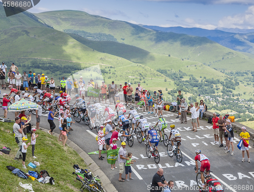 Image of The Peloton in Mountains - Tour de France 2014