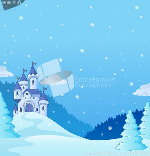 Image of Winter countryside with castle theme 2
