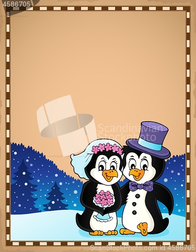 Image of Penguin wedding theme parchment 3