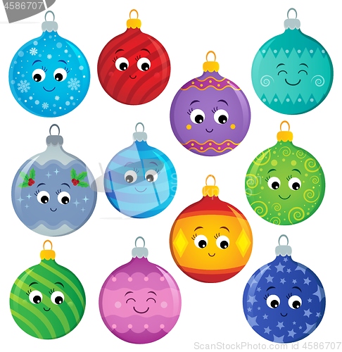 Image of Stylized Christmas ornaments theme set 2