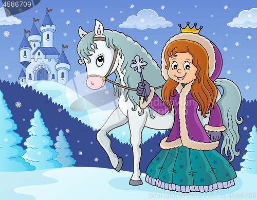 Image of Winter princess with horse image 2