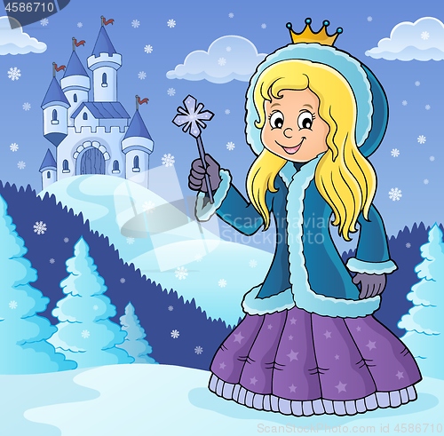 Image of Princess in winter clothes theme image 2