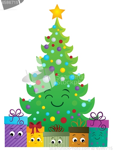 Image of Stylized Christmas tree and gifts 1