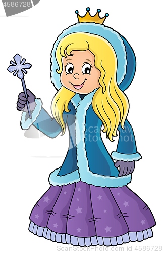 Image of Princess in winter clothes theme image 1