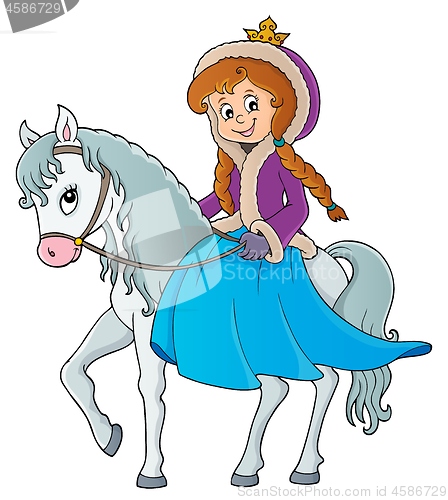 Image of Winter princess riding horse 1