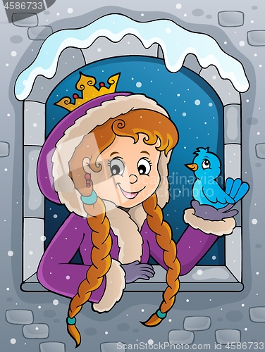 Image of Princess in winter window theme image 2