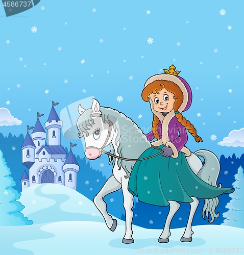 Image of Winter princess riding horse 3