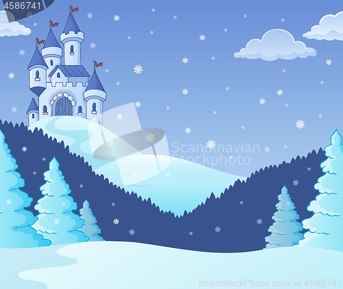 Image of Winter countryside with castle theme 1
