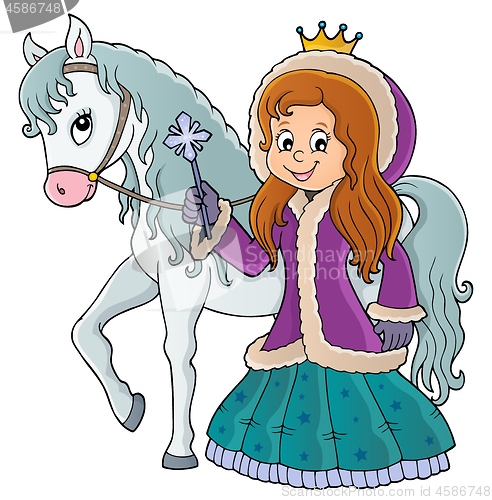 Image of Winter princess with horse image 1