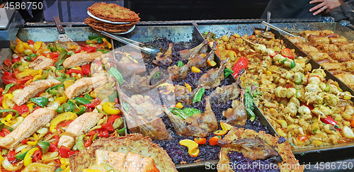 Image of Traditional Hungarian food festival on street market