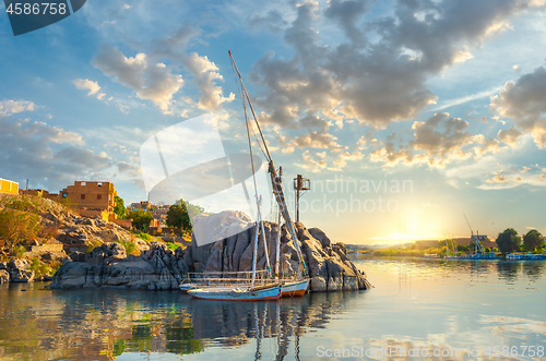 Image of Cloudy sunset in Aswan