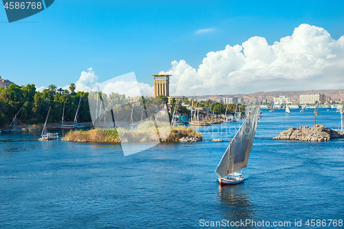 Image of Saiboats in Aswan on Nile