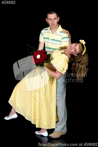 Image of Young happy wedding couple
