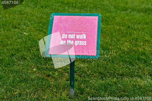 Image of Warning Sign Grass