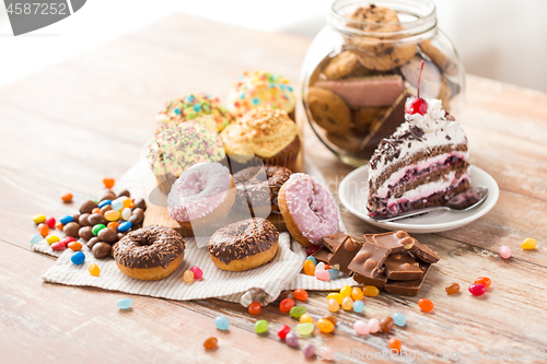 Image of close up of different sweets on table