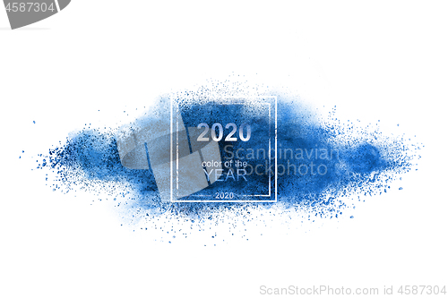 Image of Classical blue powder explosion color of the year 2020.