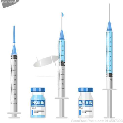 Image of Diabetes Insulin Syringe and Vial