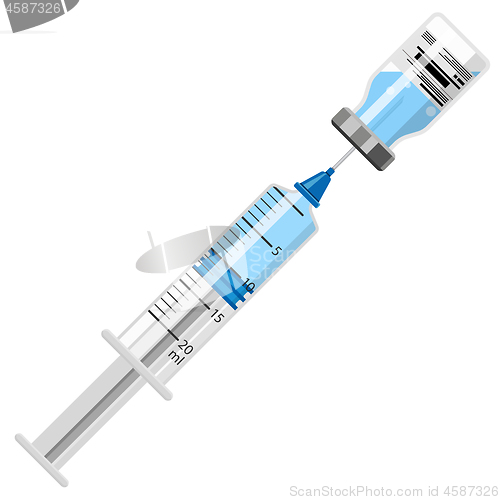 Image of Plastic Medical Syringe and Vial Icon