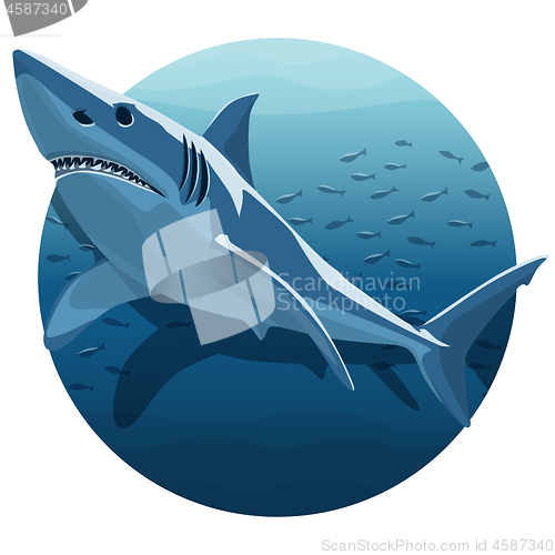 Image of Vector Illustration Of White Shark
