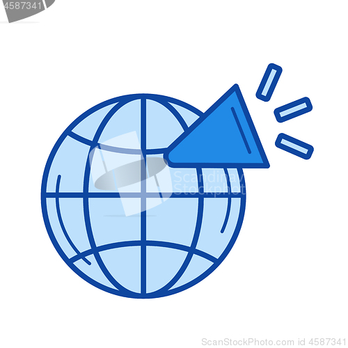 Image of Global network line icon.