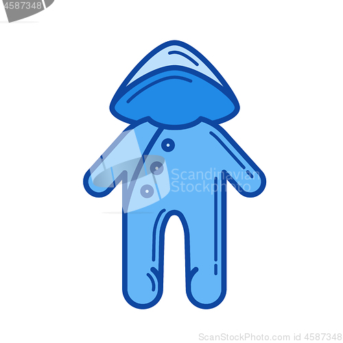 Image of Baby sleepsuit line icon.