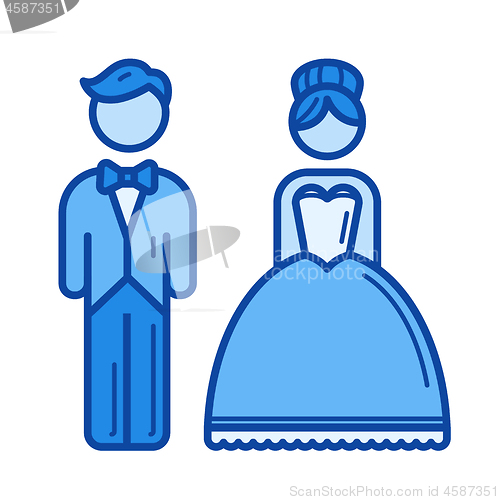 Image of Married couple line icon.