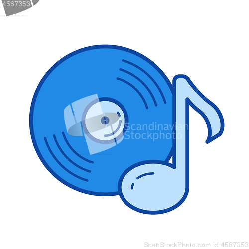 Image of Vinyl record line icon.