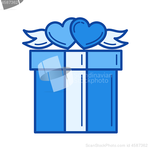 Image of Gift box line icon.