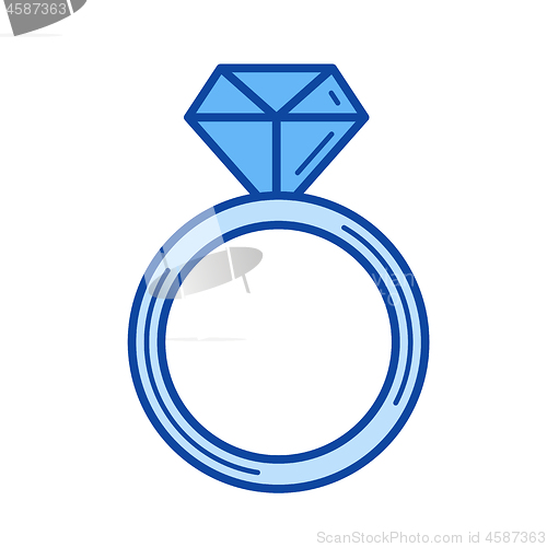 Image of Diamond ring line icon.