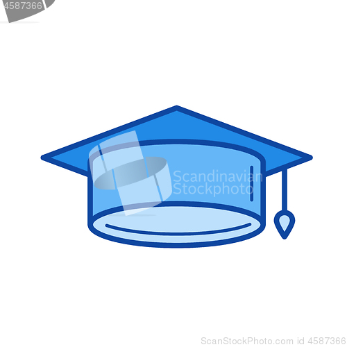 Image of Graduation cap line icon.