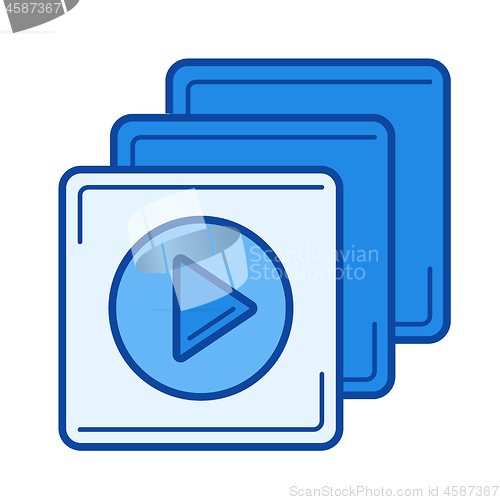 Image of Video files line icon.