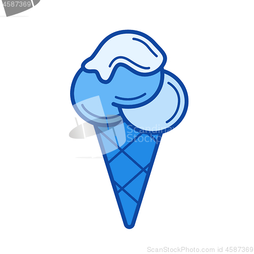 Image of Ice cream cone line icon.