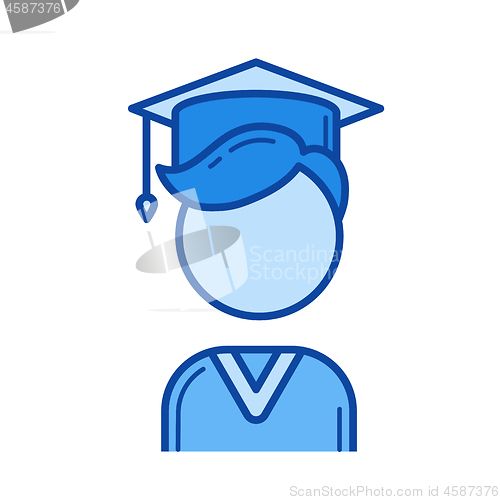 Image of Graduate student line icon.