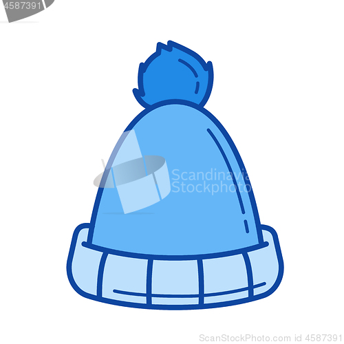 Image of Winter hat line icon.