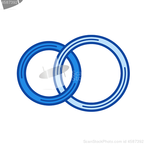 Image of Wedding rings line icon.