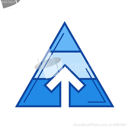 Image of Pyramid chart line icon.