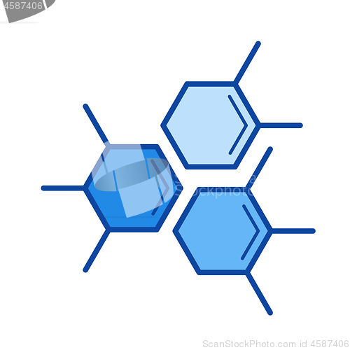 Image of Molecular structure line icon.