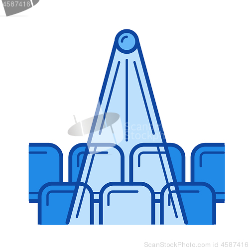 Image of Cinema hall line icon.