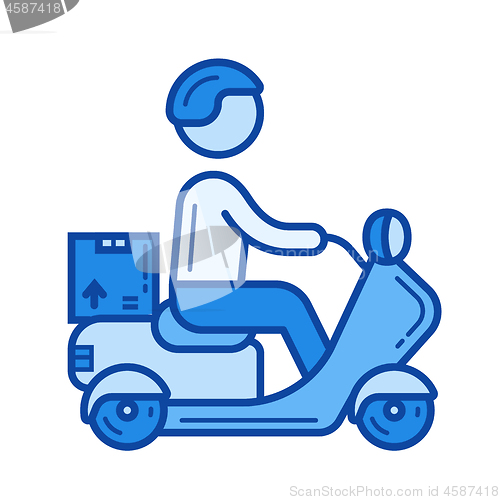 Image of Delivery boy line icon.