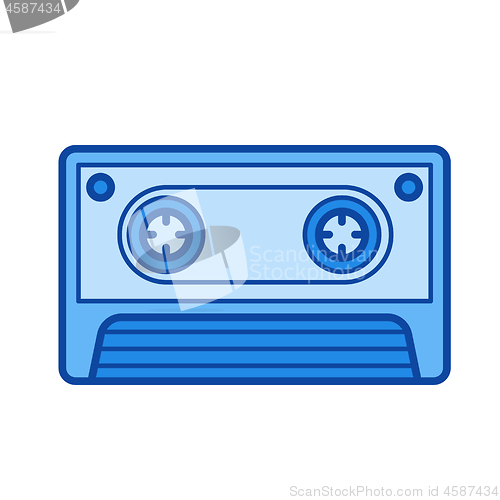 Image of Retro cassette line icon.