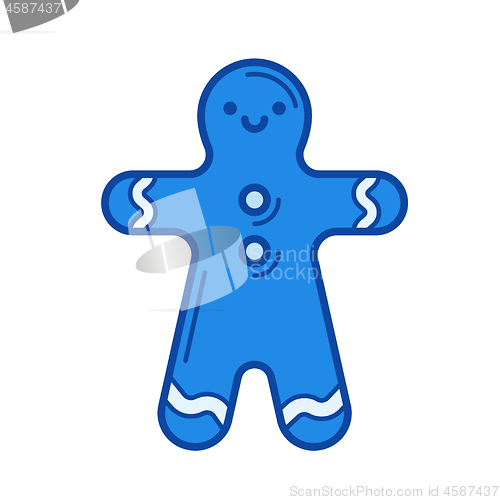 Image of Gingerbread man line icon.