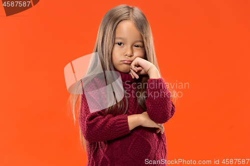 Image of Beautiful bored teen girl bored isolated on studio background