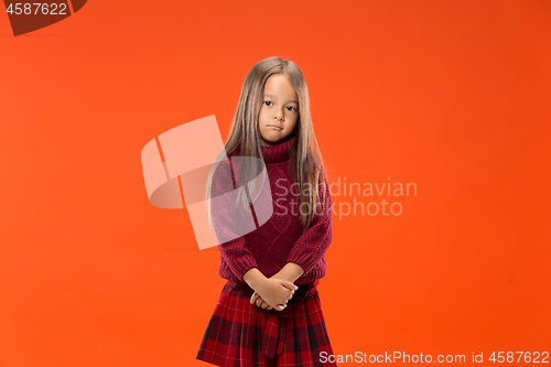 Image of Beautiful bored teen girl bored isolated on studio background