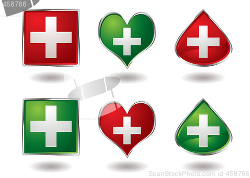 Image of medical buttons