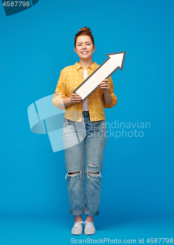 Image of teenage girl with arrow shows north east direction