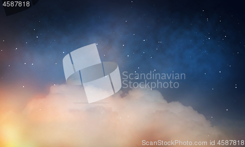 Image of starry night sky with clouds