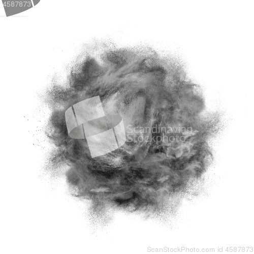 Image of Dark grey powder splash of abstract shape.