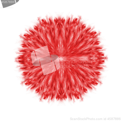 Image of Red powder splash, symmetrical round pattern.