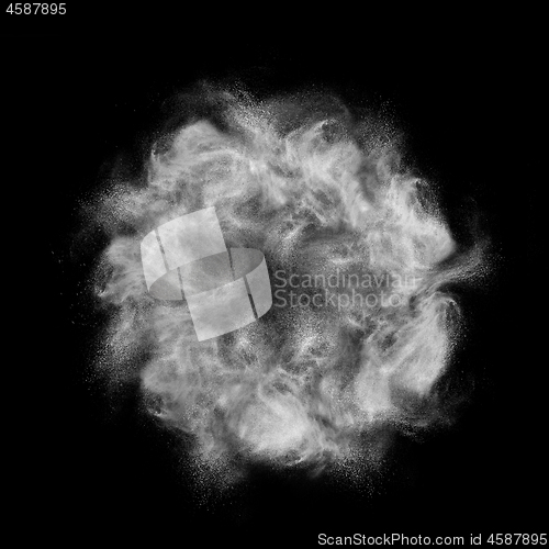 Image of Flour explosion as a round creative frame.
