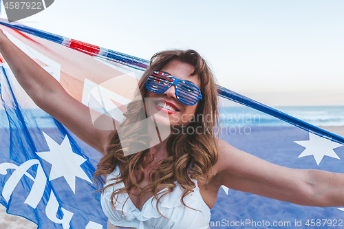 Image of Patriotic Australian ethnic woman